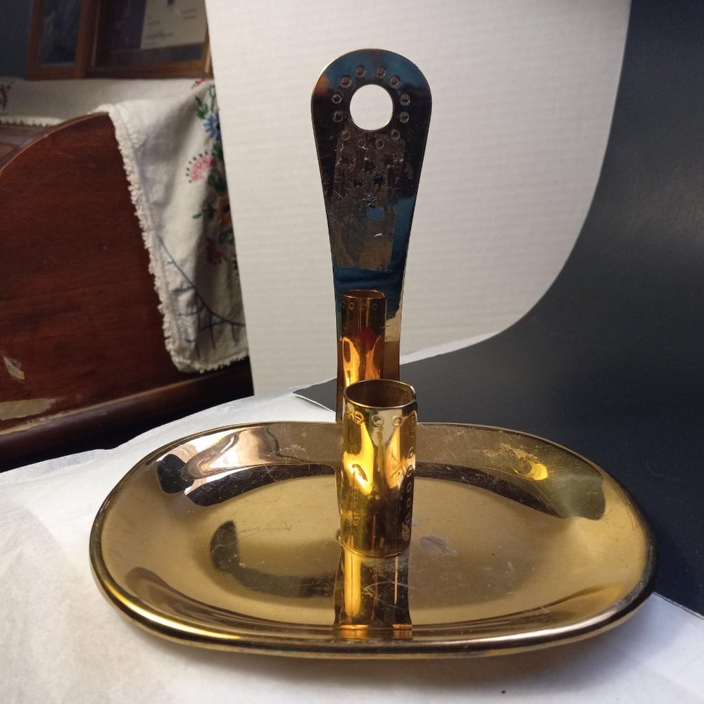 Brass Candle Sconce Chamber Candleholder, Virginia Metalcrafters, Williamsburg